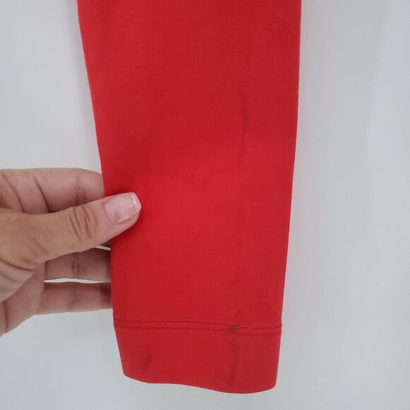 The Letter Womens Red Fitted Crop Top Long Sleeve 1/4 Back Zipper Thick Top XS - Picture 8 of 8